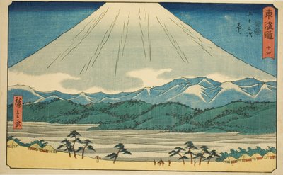 原 14 号，选自 "东海道五十三站 "系列，又称 "丽正东海道"。 作者 歌川宏重
