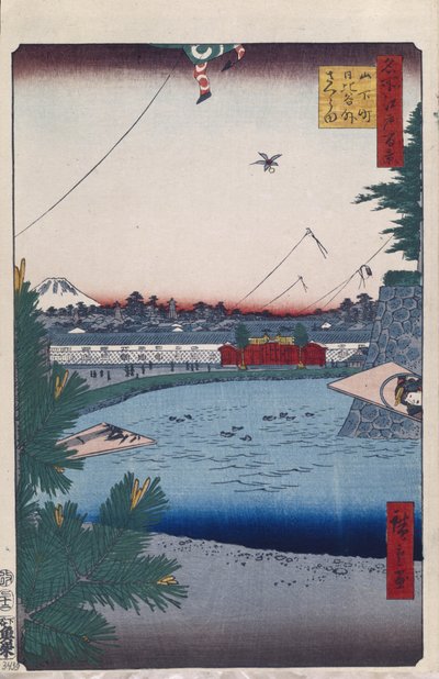 山下町的日比谷和外樱樱1856-1858年的江户百景 作者 歌川宏重
