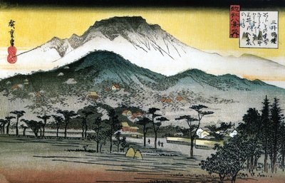 广重 - 近江八景 - 第 4 号晚钟，三井寺 作者 歌川宏重