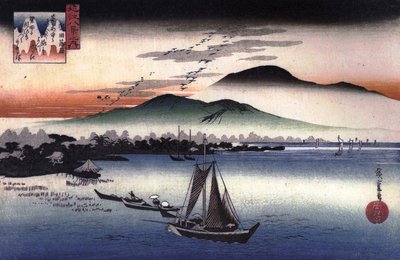 广重 湖上的渔船 作者 歌川宏重