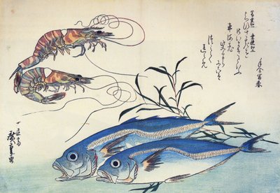 广重 马鲛鱼和大虾 作者 歌川宏重