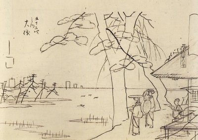 广重，俯瞰水面的人们 作者 歌川宏重