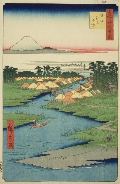 堀江和霓裳，选自 "江户百景（名所江户百景）"系列 作者 歌川宏重