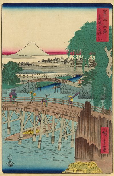 东都一国桥（东都一国桥），选自 "富士山三十六景 "系列 作者 歌川宏重