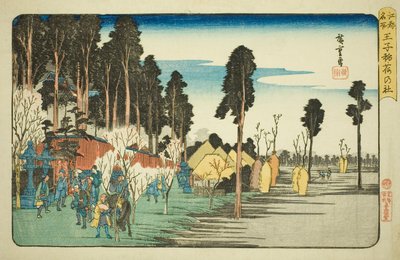 王子稻荷神社，选自 "江户名胜（江户名胜）"系列 作者 歌川宏重