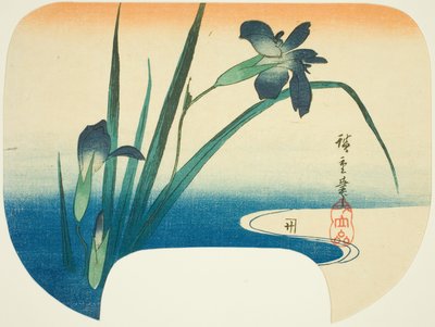 鸢尾花和小溪 作者 歌川宏重