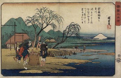 武藏府Cho_fu的珠宝河，1835-1837 作者 Utagawa Hiroshige