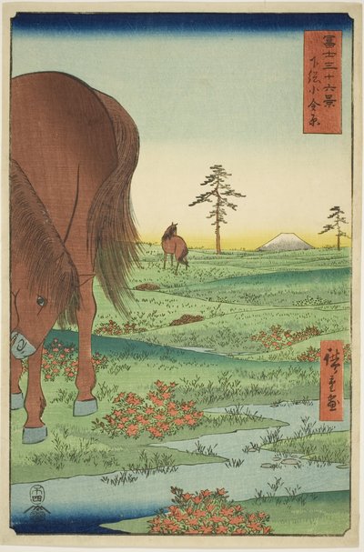 下总省小金平原（下总小金原），选自 "富士山三十六景 "系列 作者 歌川宏重