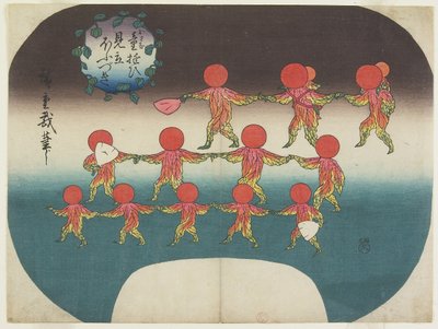 灯笼植物在戏剧中扮演儿童的角色 作者 Utagawa Hiroshige