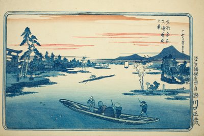 马崎晚春》，选自 "东都名胜 "系列 作者 歌川宏重