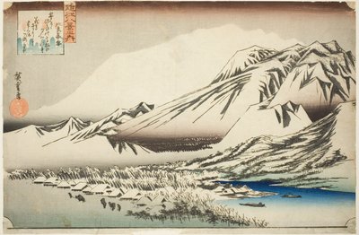 平山残雪》，选自 "近江八景 "系列 作者 歌川宏重