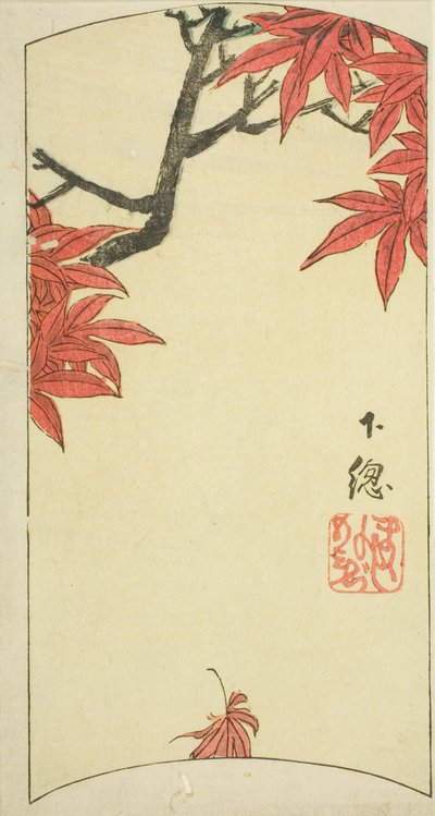 下佐省的枫叶》（Shimosa, momiji），"各省剪影（Kunizukushi harimaze zue）"系列第 7 张的一部分 作者 歌川宏重
