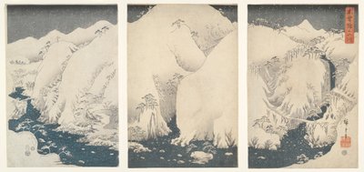 雪下木曾公路沿线的山川河流 作者 歌川宏重