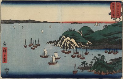 1858年7月在哈里马省的Muronotsu 作者 Utagawa Hiroshige