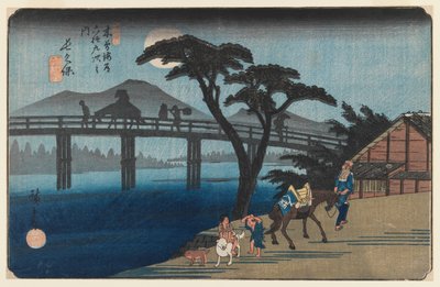 长堀，28号，系列六十九站的Kisokaido高速公路，1835-40（木版画） 作者 歌川宏重