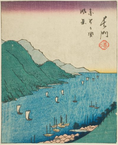 长门，"各省剪纸图（Kunizukushi harimaze zue）"系列第 15 号纸的一部分 作者 歌川宏重