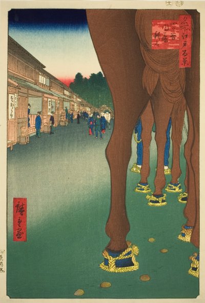 四谷的内藤新宿（四谷内藤新宿），选自 "江户百景（名所江户百景）"系列 作者 歌川宏重