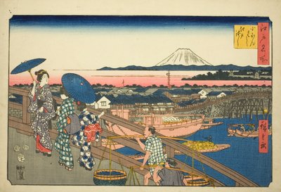 日本桥至江户桥（日本桥江户桥），选自 "江户名胜（江户名胜）"系列 作者 歌川宏重