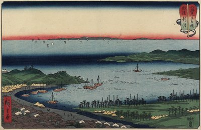 1858年8月在越后省的新泻 作者 歌川宏重