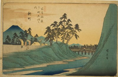 第 12 号：新町，选自 "木更道六十九站 "系列 作者 歌川宏重