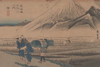 No. 14&39;Hara：早上的富士山&39;从东海道的53个站，1833年 作者 Utagawa Hiroshige