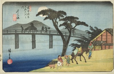 第 28 号：长久保，选自 "木更道六十九站 "系列 作者 歌川宏重