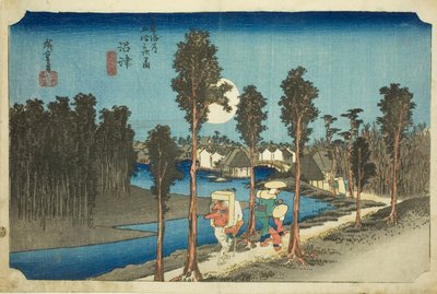 沼津黄昏》，选自《东海道五十三站》系列 作者 歌川宏重