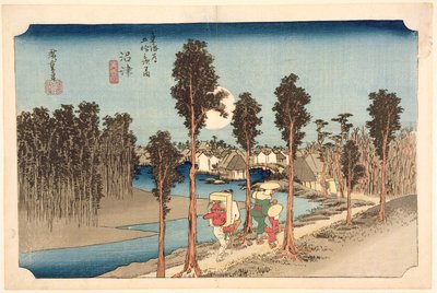 沼津 - 暮光之城，系列，&39;东海岸路53号站&39;，1833年（木版画） 作者 Utagawa Hiroshige