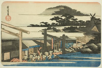 芝神明神社（芝神明神殿），选自 "东都名胜（东都名胜）"系列 作者 歌川宏重