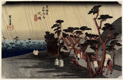 托拉公主的雨，O_iso，c。 1833 作者 Utagawa Hiroshige