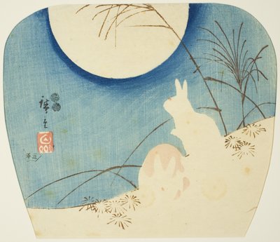 月光下的兔子 作者 歌川宏重