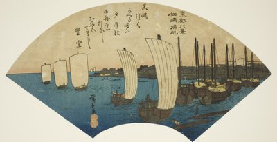 筑岛归帆》，选自 "东都八景 "系列 作者 歌川宏重