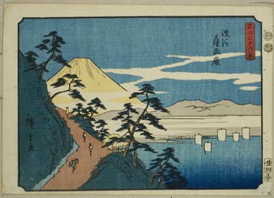 骏河省的佐田峰（骏河佐田矿），选自 "富士山三十六景 "系列 作者 歌川宏重