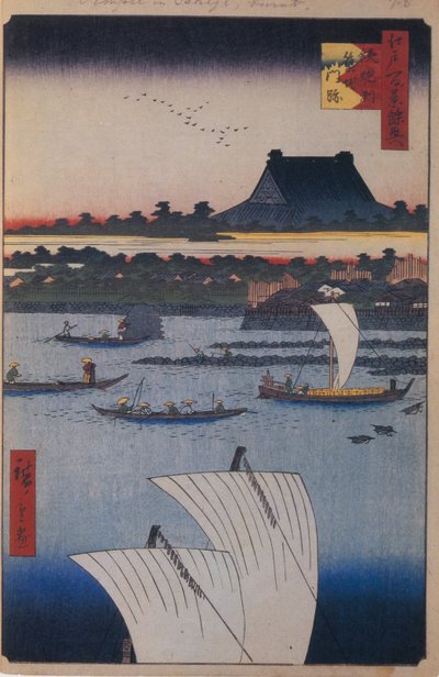 太平祖和筑地月寺江户百景-1856-1858年 作者 歌川宏重