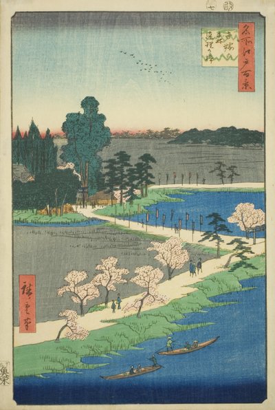 东神社的缠枝樟树，选自 "名所江户百景 "系列 作者 Utagawa Hiroshige