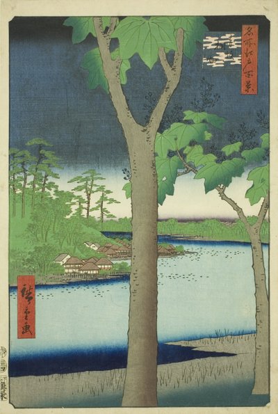 赤坂的泡桐树林，选自 "江户百景（名所江户百景）"系列 作者 歌川宏重