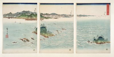 1857年，阿瓦省的火影忍者，“雪，月，花”系列（木版画） 作者 歌川宏重