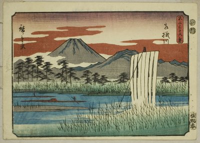 相模川，选自 "富士山三十六景 "系列 作者 歌川宏重