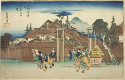 岛原游乐区门前的柳树，选自 "京都名胜 "系列 作者 歌川宏重