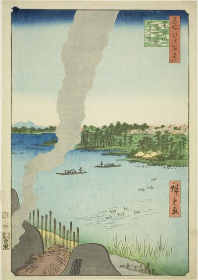 隅田川的瓦窑和羽柴渡口（隅田川羽柴之渡川浜），选自 "名所江户百景 "系列 作者 歌川宏重