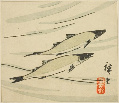 鳟鱼，鱼雷片的一部分 作者 歌川宏重