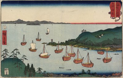 1858年7月在相模省的Uraga 作者 Utagawa Hiroshige