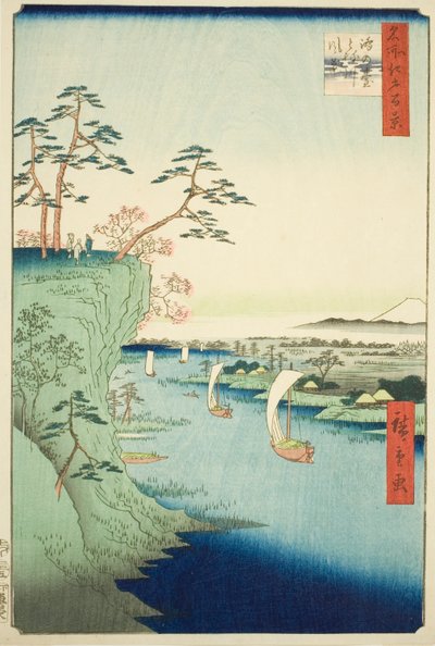 江户名胜百景 "系列中的 "江户台和利根川"（江户台利根川赋）。 作者 歌川宏重