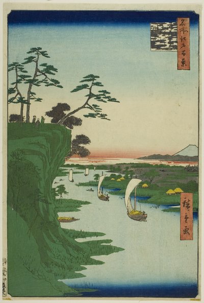 江户百景（名所江户百景）"系列中的 "江户台和利根川"（江户台利根川赋）。 作者 歌川宏重