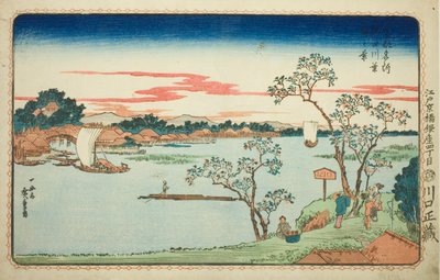隅田川沿岸的樱花树（隅田川榛樱之景），选自 "东都名胜（东都名胜）"系列 作者 歌川宏重