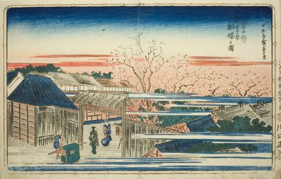 新吉原晨樱图》，选自 "东都名胜 "系列 作者 歌川宏重