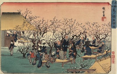 观点的Kameido的李子庭院，1832-1834 作者 歌川宏重