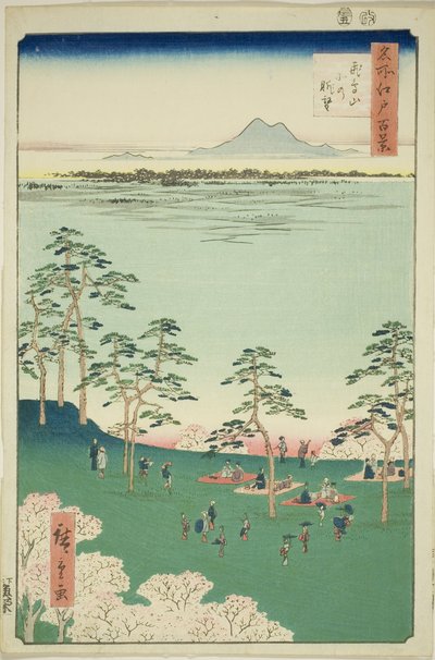 从飞鸟山向北眺望，选自 "名所江户百景 "系列 作者 Utagawa Hiroshige