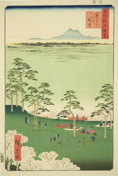 从飞鸟山向北眺望，选自 "名所江户百景 "系列 作者 歌川宏重