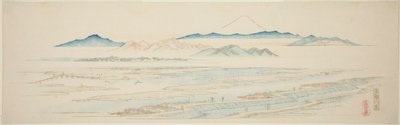 玉川村（玉川之乡），选自无标题的江户近郊著名景观系列 作者 歌川宏重